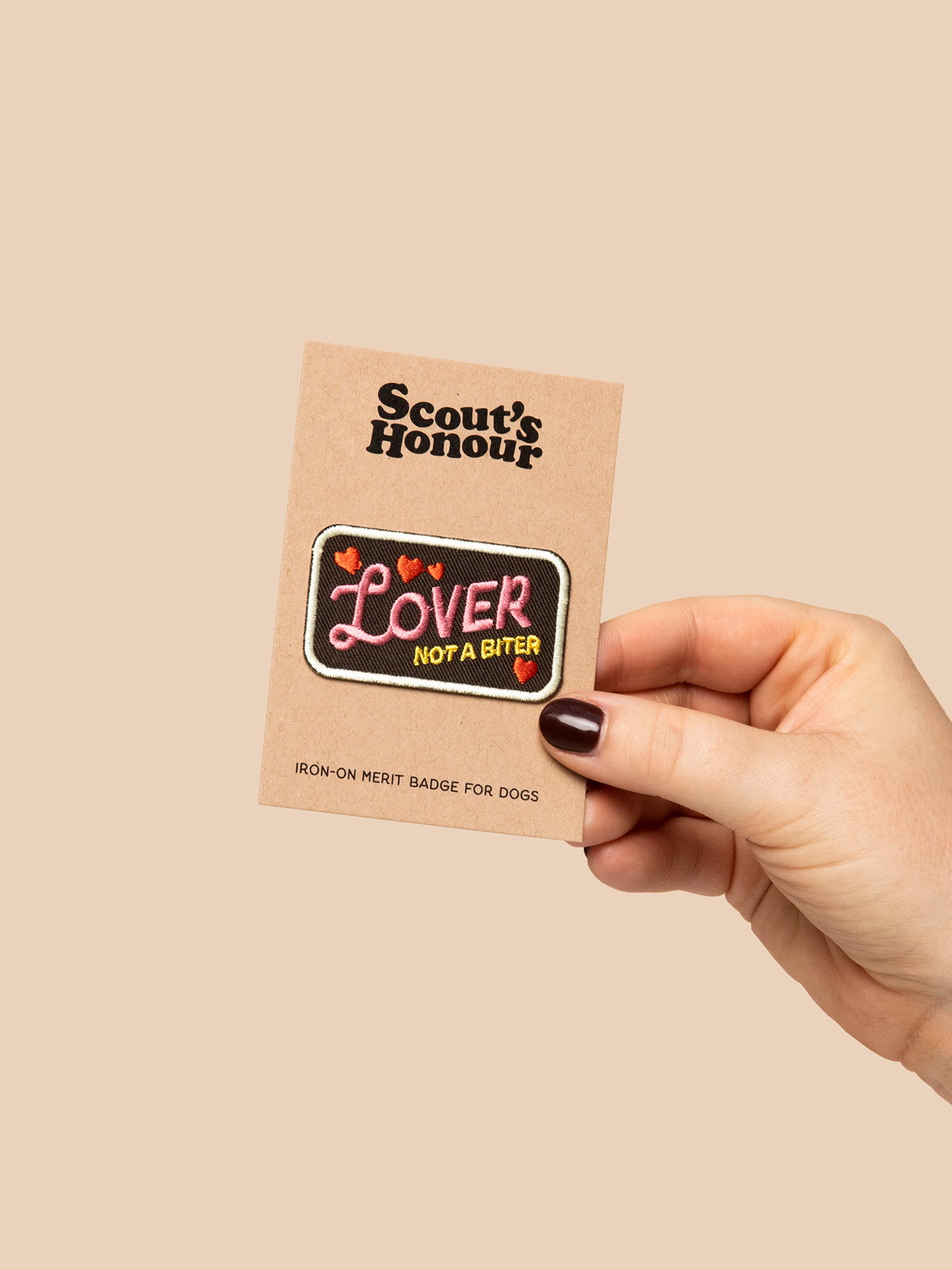 Lover not a Biter iron-on patch