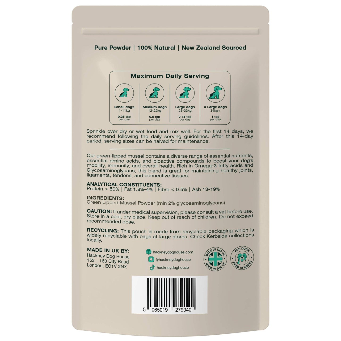 Green Lipped Mussel Powder for Dogs